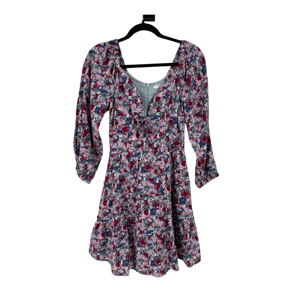 Madewell dress Amalia floral tiered minidress size 00